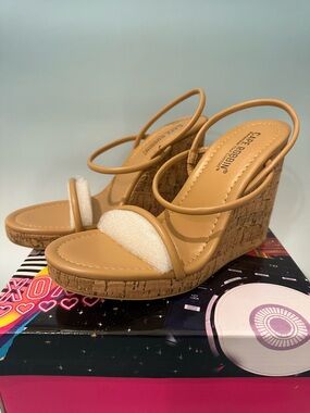 Cape Robbin Tan Cork Platform Wedge Sandals
